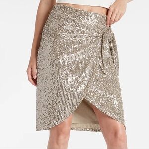 NWT Express Sequin Wrap Skirt SZ S